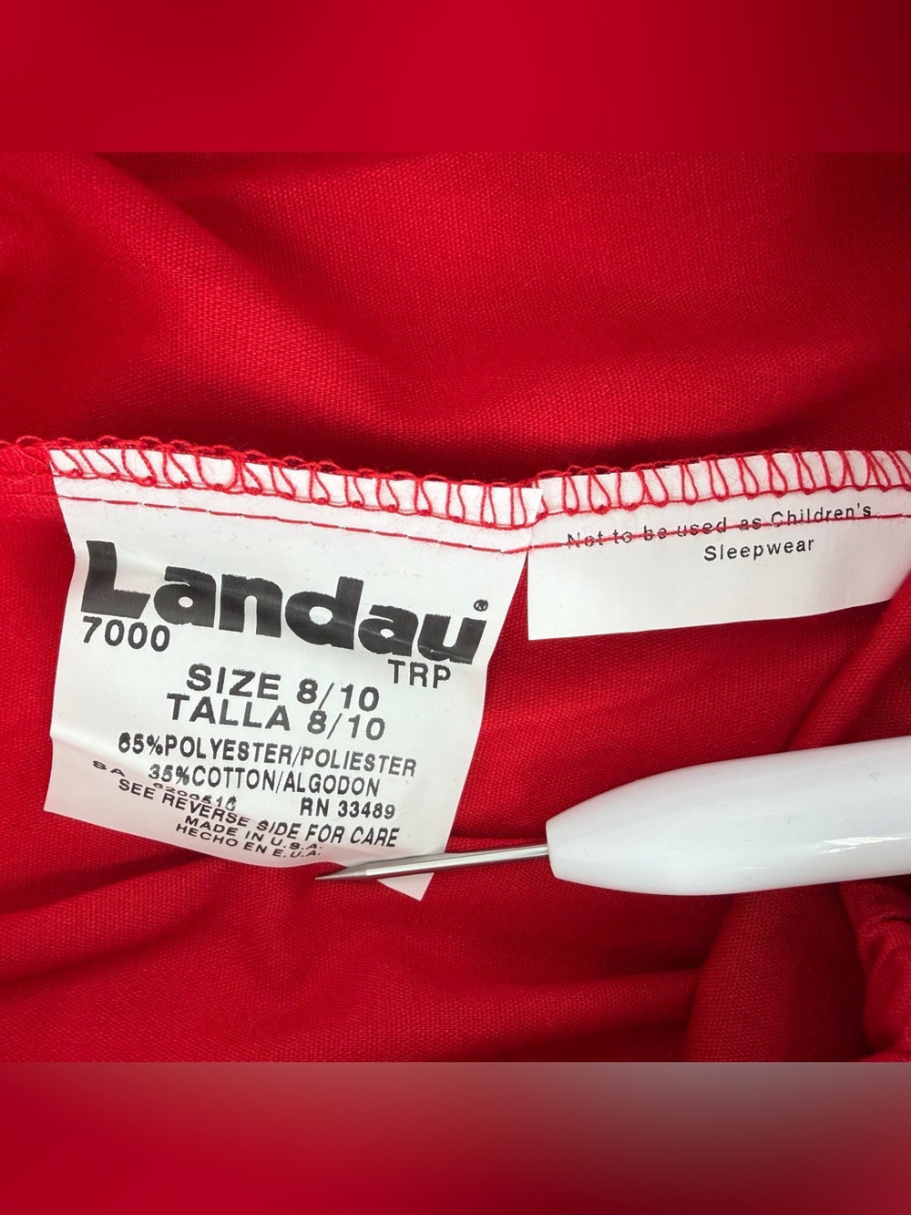 NWT Landau Texas Tech Kids Scrubs Set Size 8/10 Red Raiders Youth V-Neck Pants - Picture 13 of 16